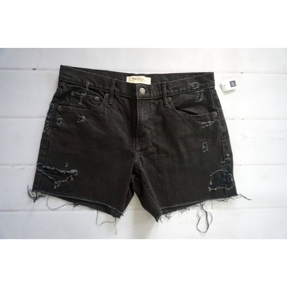 Gap Black 5" Ripped Frayed-Hem Jean Shorts - Size 29R NWT